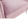 Lilola Home Bayberry Pink Velvet Sofa Loveseat Living Room Set 89634PK-SL