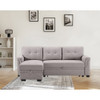 Lilola Home Sierra Light Gray Linen Reversible Sleeper Sectional Sofa with Storage Chaise 781340
