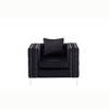 Lilola Home Lorreto Black Velvet Fabric Sofa Loveseat Chair Living Room Set 89714
