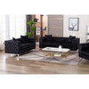 Lilola Home Lorreto Black Velvet Fabric Sofa Loveseat Living Room Set 89714-SL