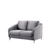 Lilola Home Sofia Gray Velvet Fabric Sofa Loveseat Chair Living Room Set 89720