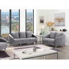 Lilola Home Sofia Gray Velvet Fabric Sofa Loveseat Living Room Set 89720-SL