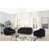 Lilola Home Sofia Black Velvet Fabric Sofa Loveseat Chair Living Room Set 89721