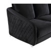 Lilola Home Sofia Black Velvet Fabric Sofa Loveseat Chair Living Room Set 89721