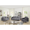 Lilola Home Hathaway Gray Velvet Fabric Sofa Loveseat Chair Living Room Set 89725