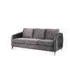 Lilola Home Hathaway Gray Velvet Fabric Sofa Loveseat Chair Living Room Set 89725