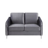 Lilola Home Hathaway Gray Velvet Fabric Sofa Loveseat Chair Living Room Set 89725