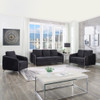Lilola Home Hathaway Black Velvet Fabric Sofa Loveseat Chair Living Room Set 89726