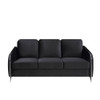 Lilola Home Hathaway Black Velvet Fabric Sofa Loveseat Chair Living Room Set 89726