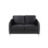 Lilola Home Hathaway Black Velvet Fabric Sofa Loveseat Chair Living Room Set 89726