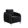 Lilola Home Hathaway Black Velvet Fabric Sofa Loveseat Chair Living Room Set 89726