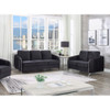 Lilola Home Hathaway Black Velvet Fabric Sofa Loveseat Living Room Set 89726-SL