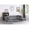 Lilola Home Brayden Light Gray Fabric Sectional Sofa Chaise 89641