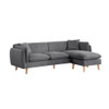 Lilola Home Brayden Light Gray Fabric Sectional Sofa Chaise 89641