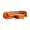 Lilola Home Brayden Orange Fabric Sectional Sofa Chaise 89642