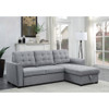 Lilola Home Avery Light Gray Linen Sleeper Sectional Sofa with Reversible Storage Chaise 81396