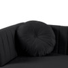 Lilola Home Chloe Black Velvet Sectional Sofa Chaise with USB Charging Port 81397