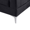 Lilola Home Chloe Black Velvet Sectional Sofa Chaise with USB Charging Port 81397