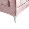 Lilola Home Chloe Pink Velvet Sectional Sofa Chaise with USB Charging Port 81399