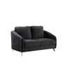 Lilola Home Sofia Black Velvet Modern Chic Loveseat Couch 89721-L