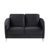 Lilola Home Sofia Black Velvet Modern Chic Loveseat Couch 89721-L