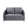 Lilola Home Hathaway Gray Velvet Modern Chic Loveseat Couch 89725-L