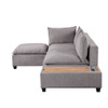 81400-2aLilola Home Madison Light Gray Fabric Sectional Loveseat Ottoman with USB Storage Console Table 81400-2