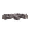 Lilola Home Madison Light Gray Fabric 7 Piece Modular Sectional Sofa with Ottoman 81400-9