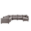 Lilola Home Madison Light Gray Fabric 7 Piece Modular Sectional Sofa Chaise 81400-9A