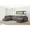 Lilola Home Madison Light Gray Fabric 7Pc Modular Sectional Sofa Chaise with USB Storage Console Table 81400-11B