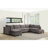 Lilola Home Madison Light Gray Fabric 7Pc Modular Sectional Sofa Chaise with USB Storage Console Table 81400-11B
