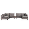 Lilola Home Madison Light Gray Fabric 7-Piece Modular Sectional Sofa Chaise with USB Storage Console Table 81400-11C