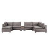 Lilola Home Madison Light Gray Fabric 7-Piece Modular Sectional Sofa Chaise with USB Storage Console Table 81400-11C