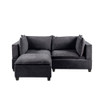 Lilola Home Madison Dark Gray Fabric Sectional Loveseat Ottoman 81401-1