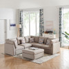 Lilola Home Amira Beige Fabric Reversible Sectional Sofa with Ottoman and Pillows 89820-2