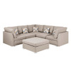Lilola Home Amira Beige Fabric Reversible Sectional Sofa with Ottoman and Pillows 89820-2