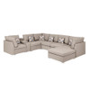 Lilola Home Amira Beige Fabric Reversible Modular Sectional Sofa with USB Console and Ottoman 89820-6