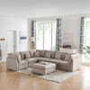 Lilola Home Amira Beige Fabric Reversible Modular Sectional Sofa with Ottoman and Pillows 89820-7