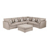 Lilola Home Amira Beige Fabric Reversible Modular Sectional Sofa with Ottoman and Pillows 89820-7