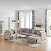 Lilola Home Amira Beige Fabric Reversible Modular Sectional Sofa with Ottoman and Pillows 89820-7A