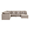 Lilola Home Amira Beige Fabric Reversible Modular Sectional Sofa with Ottoman and Pillows 89820-7A