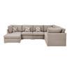 Lilola Home Amira Beige Fabric Reversible Modular Sectional Sofa with Ottoman and Pillows 89820-7A