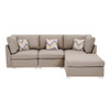 Lilola Home Amira Beige Fabric Sofa with Ottoman and Pillows 89820-8