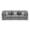 Lilola Home Amira Gray Fabric Sofa Couch with Pillows 89825-3