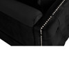 Lilola Home Bayberry Black Velvet Loveseat with 2 Pillows 89634-L