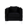 Lilola Home Bayberry Black Velvet Chair with 1 Pillow 89634-C