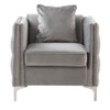 Lilola Home Bayberry Gray Velvet Chair with 1 Pillow 89635-C