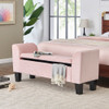 Lilola Home Mila Pink Velvet Ottoman Bench with Storage 88871