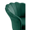 Lilola Home Angelina Green Velvet Scalloped Back Barrel Accent Chair with Metal Legs 88880GN