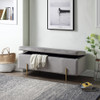 Lilola Home Emma Gray Velvet Storage Bench with Metal Legs 88885